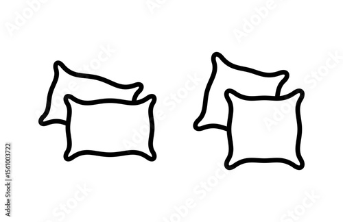 Pillow icon vector illustration. Pillow sign and symbol. Comfortable fluffy pillow