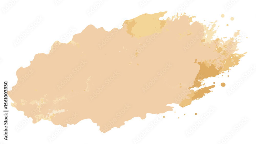 Obraz premium Abstract watercolor brush stroke in beige and ochre tones with transparency