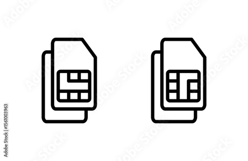 Sim card icon vector illustration. dual sim card sign and symbol