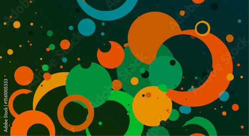 Overlapping colorful circles – modern abstract background with transparency effect.
