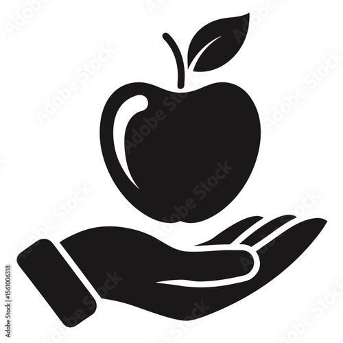 Hand offering a healthy apple symbolizing nutrition and care