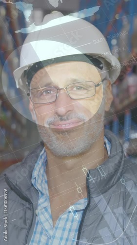 Distribution warehouse worker smiling 4k