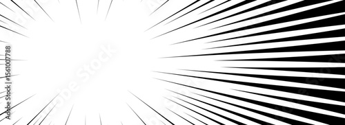 Comic speed lines background. Cartoon book explosion effect. Superhero radial line pattern frame. Vector impact backdrop. Pop art flash beams or rays background. Manga or anime sunburst wallpaper.