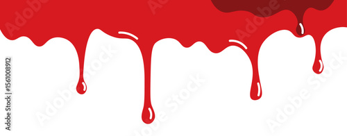 Red Dripping Liquid Effect Illustration
