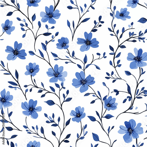 Plant leaves and flower textures, exquisite vector floral patterns.