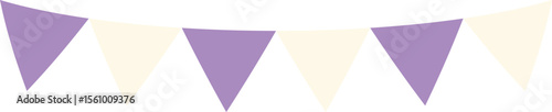 Triangle flag garland 2 colors - purple-white