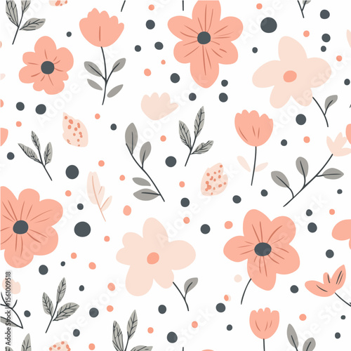 Plant leaves and flower textures, exquisite vector floral patterns.