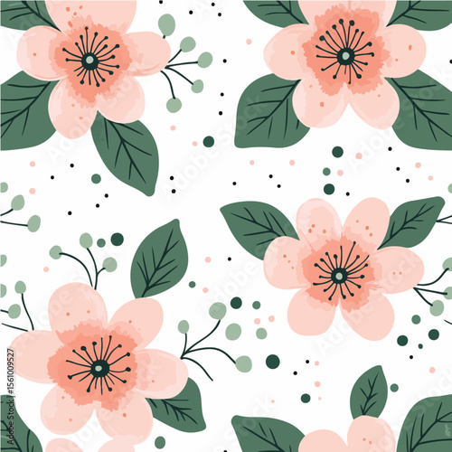 Plant leaves and flower textures, exquisite vector floral patterns.