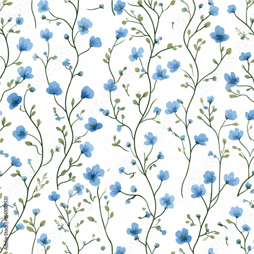 Plant leaves and flower textures, exquisite vector floral patterns.