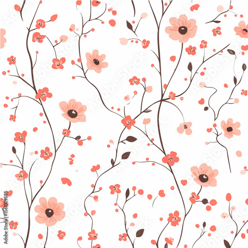 Plant leaves and flower textures, exquisite vector floral patterns.