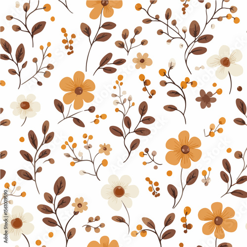 Plant leaves and flower textures, exquisite vector floral patterns.