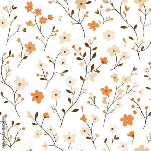 Plant leaves and flower textures, exquisite vector floral patterns.