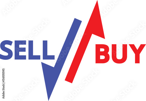 Buy and Sell Stock Market Graphics Investment, Trading, and Finance Logo Design