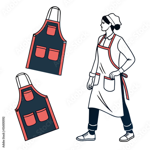 Person wearing apron and aprons with pockets chef cook