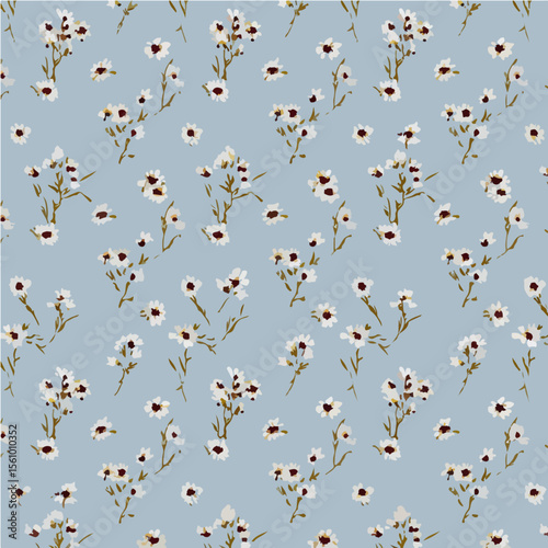 Plant leaves and flower textures, exquisite vector floral patterns.
