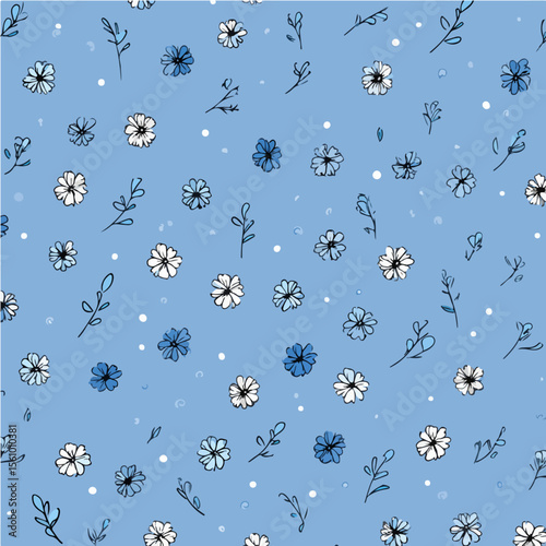 Plant leaves and flower textures, exquisite vector floral patterns.