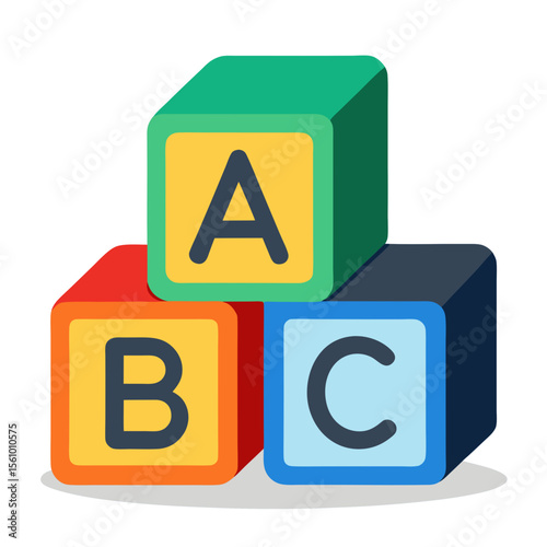 Colorful alphabet blocks stacked together learning education
