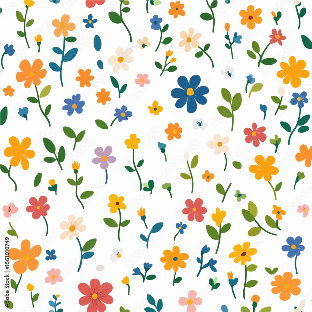 Fototapeta premium Plant leaves and flower textures, exquisite vector floral patterns.
