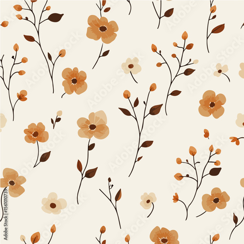 Plant leaves and flower textures, exquisite vector floral patterns.