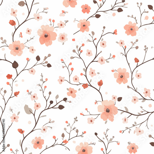 Plant leaves and flower textures, exquisite vector floral patterns.
