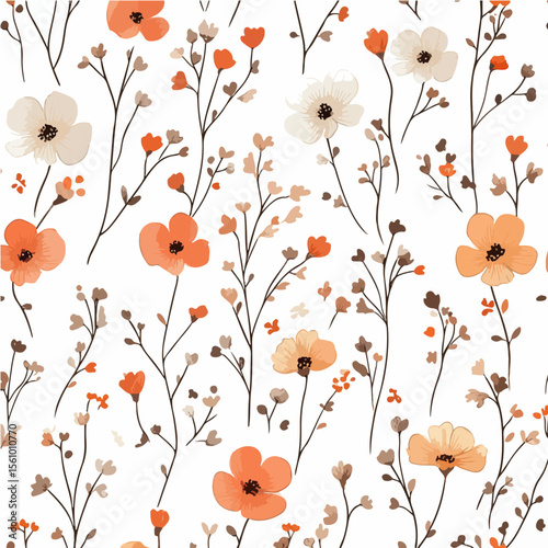 Plant leaves and flower textures, exquisite vector floral patterns.