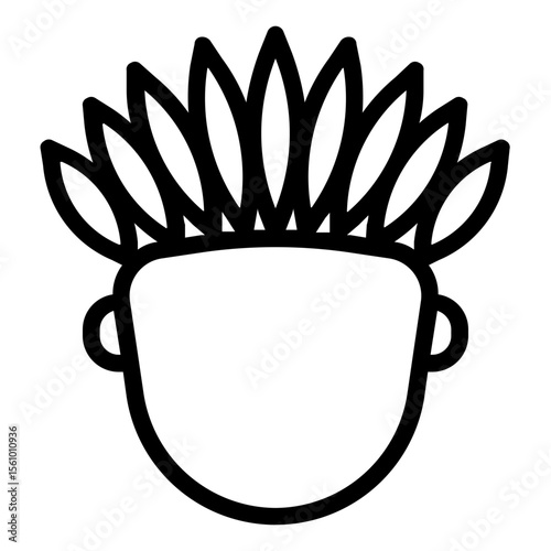 Indian  Icon in Line Style