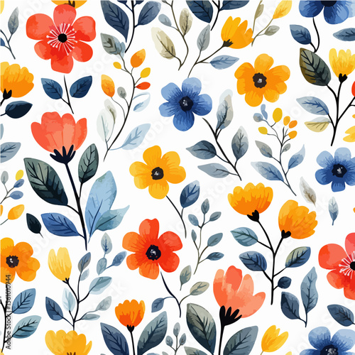 Plant leaves and flower textures, exquisite vector floral patterns.