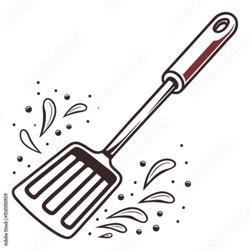 Grilling spatula with splashes and dots kitchen utensil cooking tool