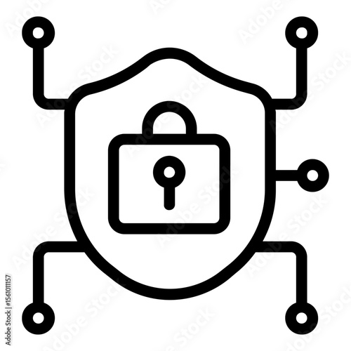 Secure Icon in Line Style