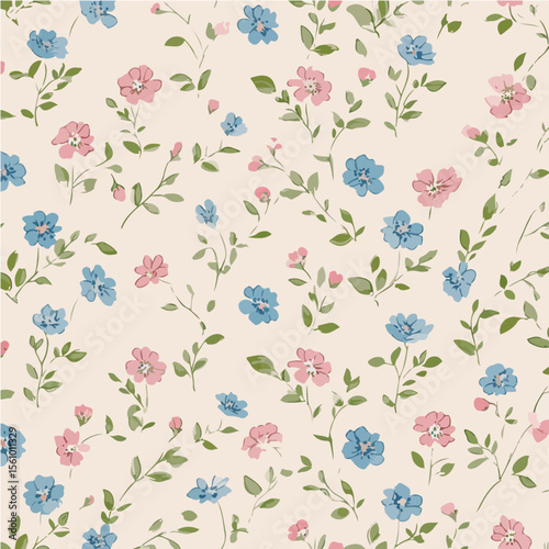 Plant leaves and flower textures, exquisite vector floral patterns.