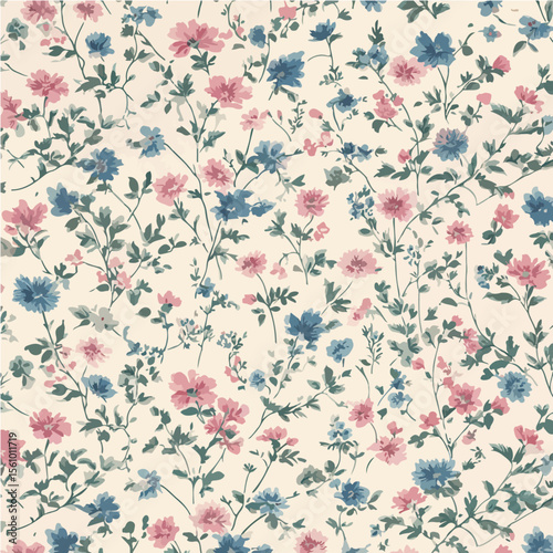 Plant leaves and flower textures, exquisite vector floral patterns.