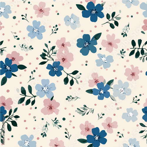 Plant leaves and flower textures, exquisite vector floral patterns.