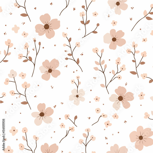 Plant leaves and flower textures, exquisite vector floral patterns.