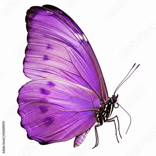 purple butterfly on white background