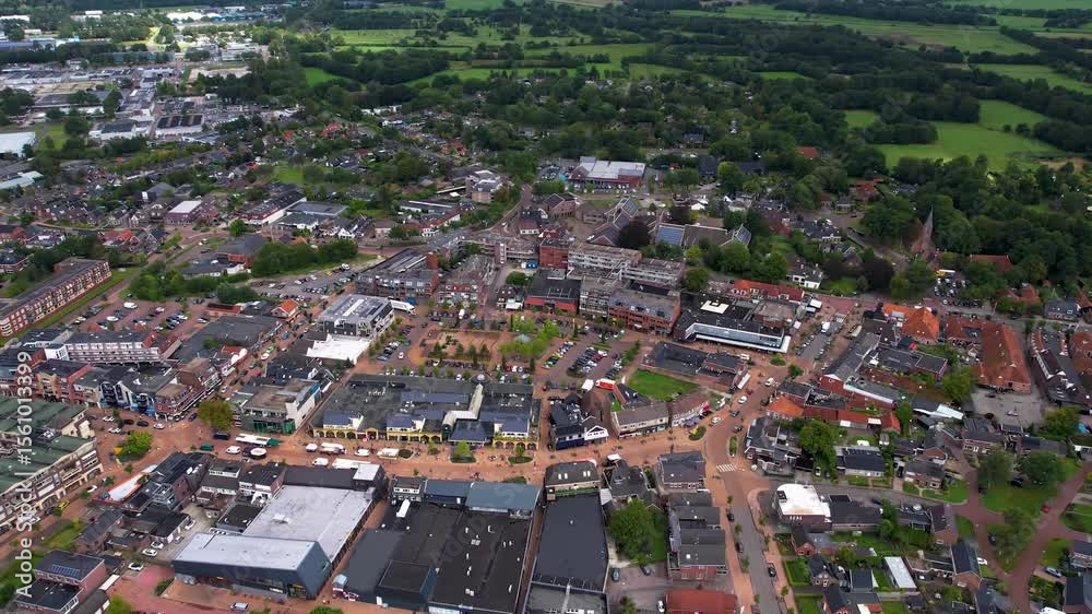 Aerial panorama view of the city Groningen in the Netherlands on a sunny day in summer Aerial panorama view of the city Groningen in the Netherlands on a sunny day in summer