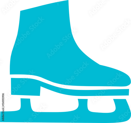 Ice Skates skating hockey icon. Premium style icon design. UI. Illustration of skates icon. Pictogram isolated on white. Ready to use in web design, apps, software, print. Blue color.