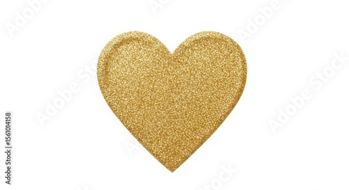 Golden Glitter Heart Icon Symbolizing Love and Celebration
