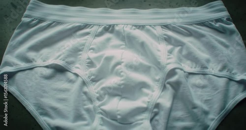 Classic white cotton men's briefs underwear, a simple and comfortable undergarment for daily use.