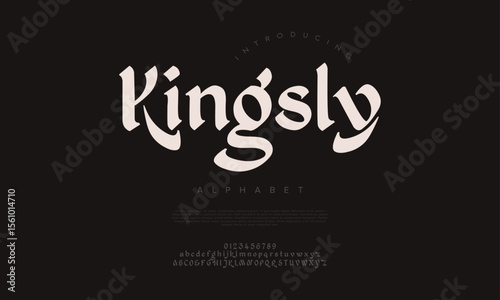 Powerful gothic-style serif font with dramatic strokes, ideal for fantasy themes and branding