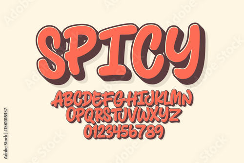 Vector of modern comical font and alphabet. Playful style font design, colorful childish alphabet, letters and numbers vector illustration