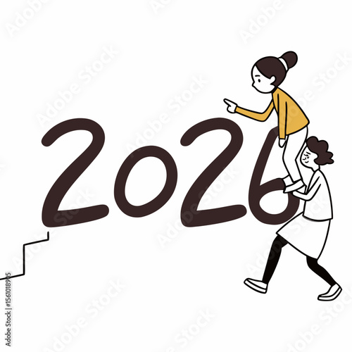 People helping each other reach future goal teamwork