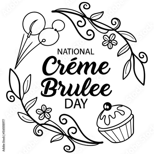 NATIONAL CRÈME BRÛLÈE DAY vector illustration