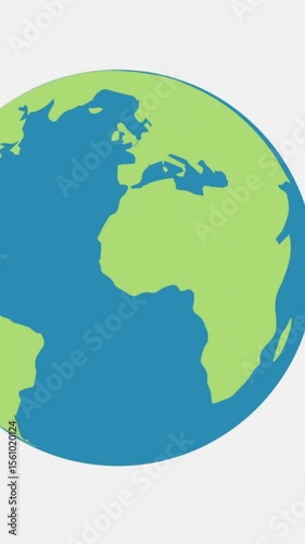 Animation of globe and floating balloons on white background