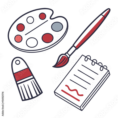 Paintbrush palette sketchpad artist drawing