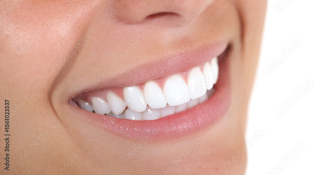 Fototapeta premium A close-up of bright, healthy white teeth with a clean and radiant smile.