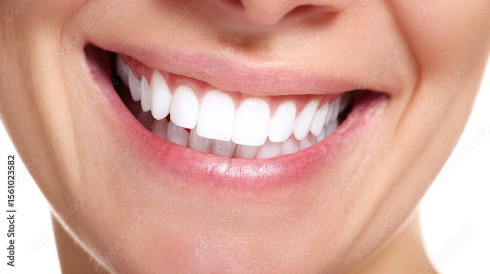 Fototapeta premium A close-up of bright, healthy white teeth with a clean and radiant smile.