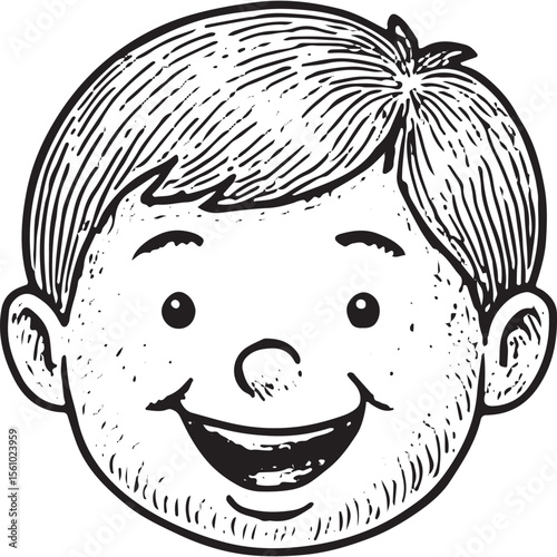 Explore this hand-drawn boy illustration, perfect for children’s and school-themed designs