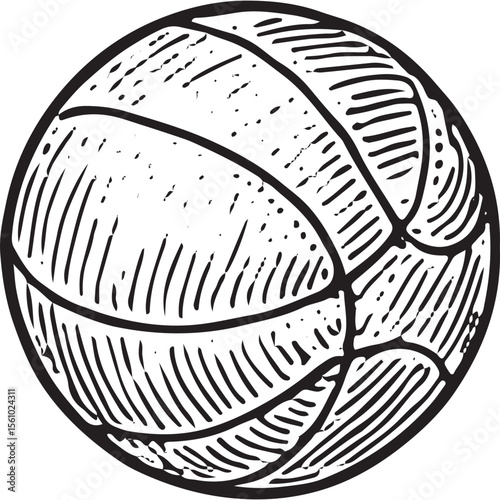 Discover this hand-drawn basketball illustration, perfect for sports and school designs