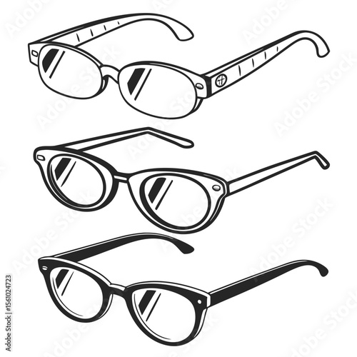 Eyewear collection black line art glasses spectacles