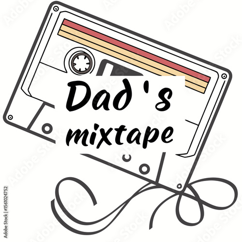 Retro cassette tape with fathers mixtape vintage music